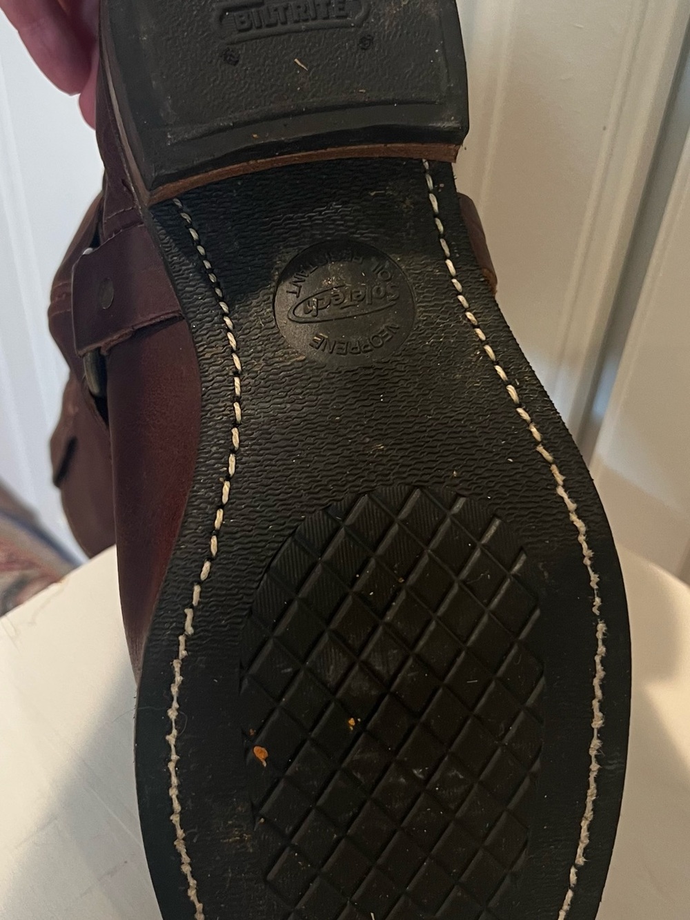 Vintage Frye Men's Belted Harness Dark Brown Leather Boots. 11.5 W - Picture 4 of 11